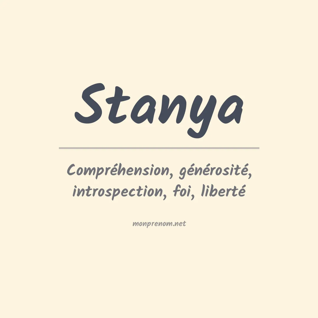 Signification du prénom Stanya