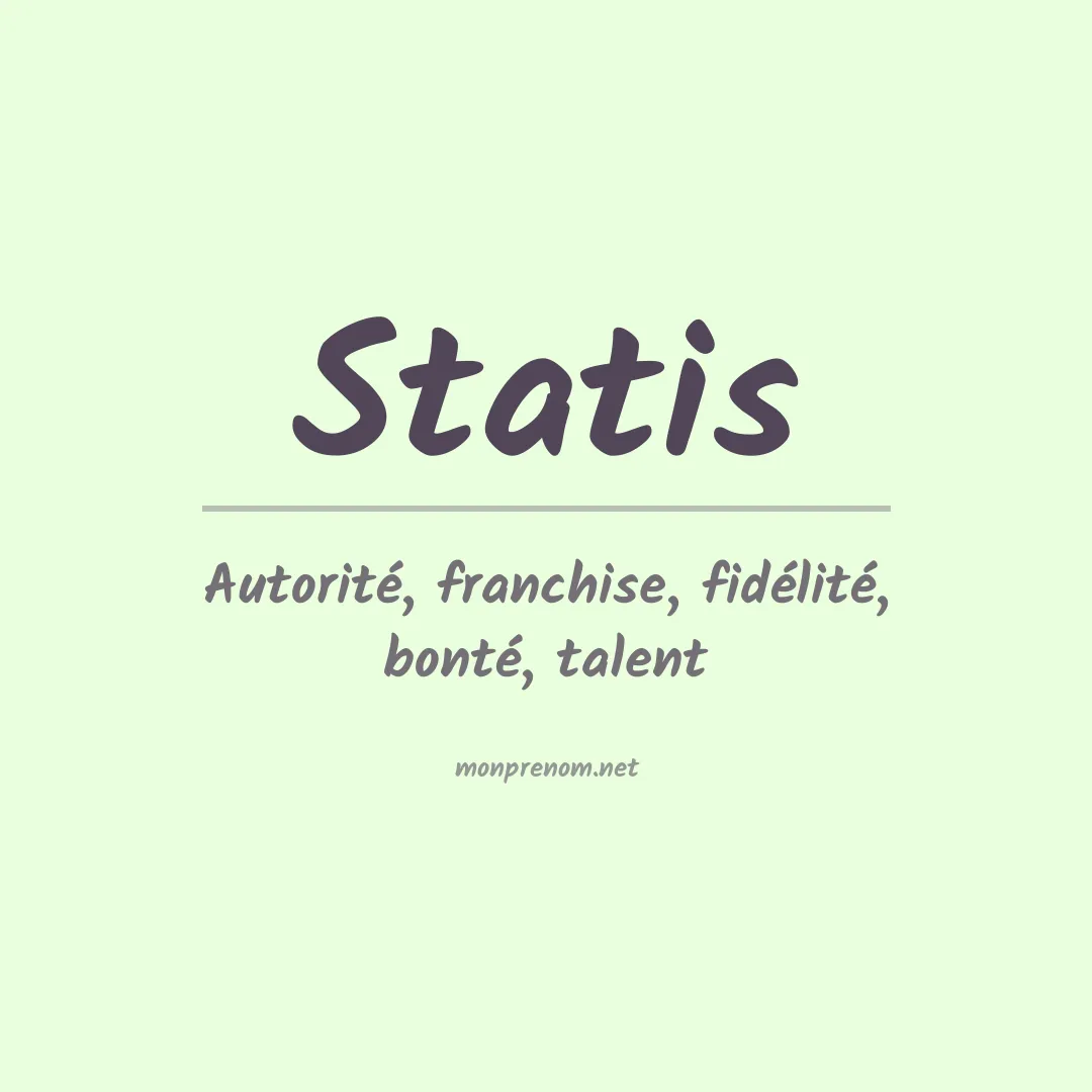 Signification du prénom Statis