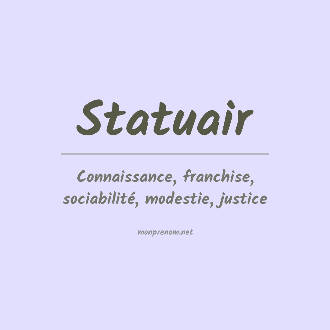 Signification du prénom Statuair