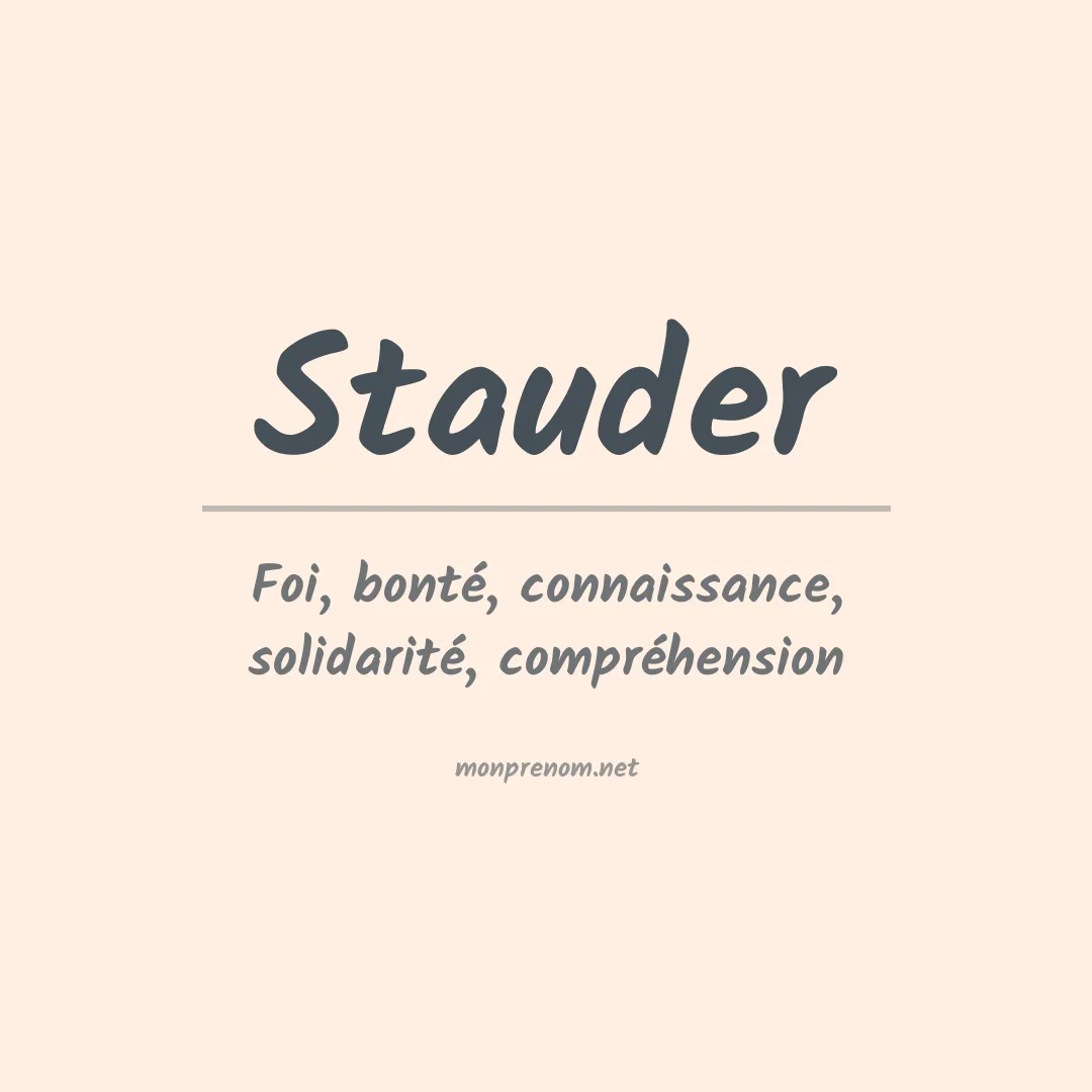 Prénom Stauder