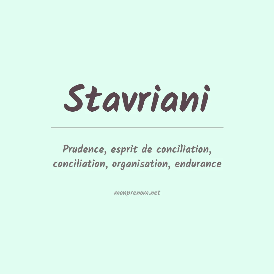 Signification du prénom Stavriani