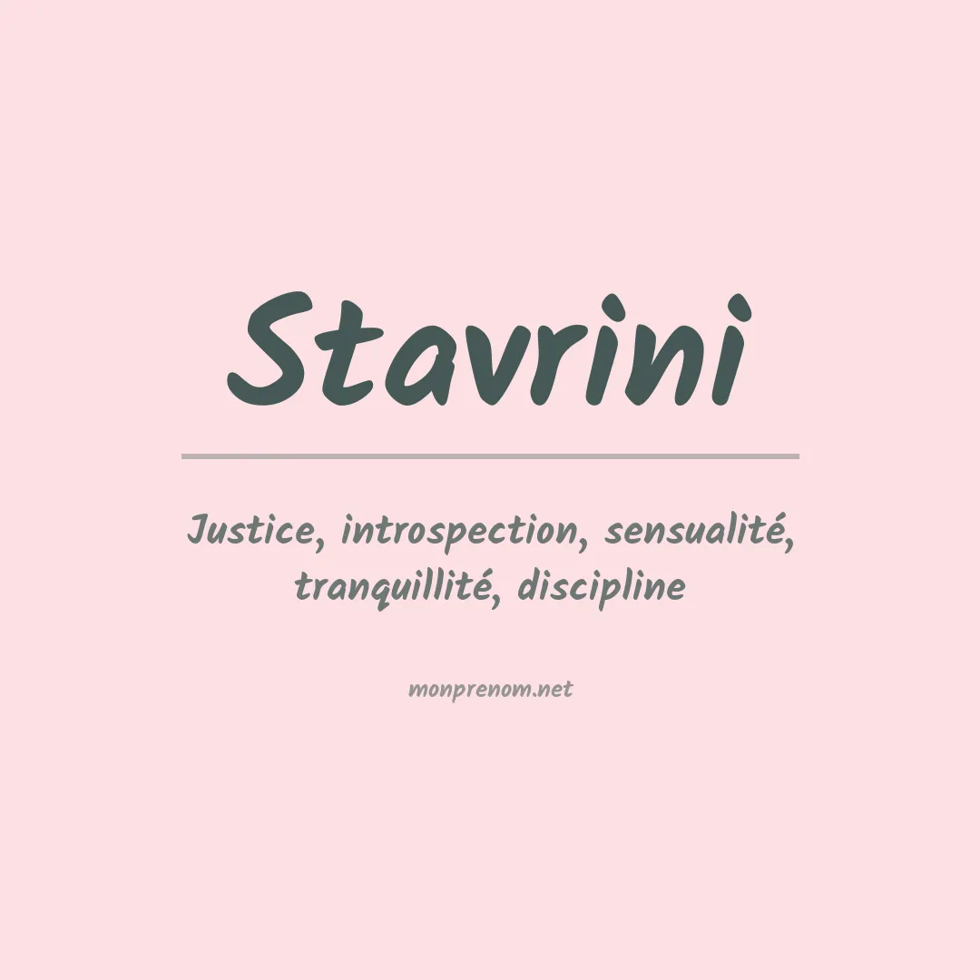 Signification du prénom Stavrini