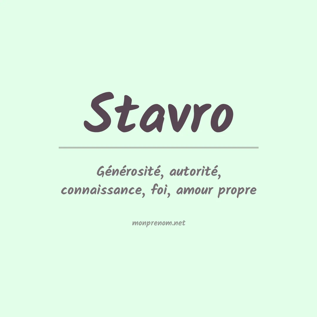 Signification du prénom Stavro
