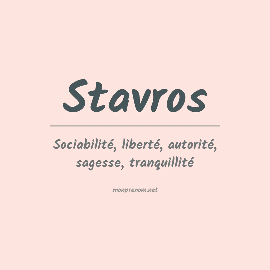 Prénom Stavros