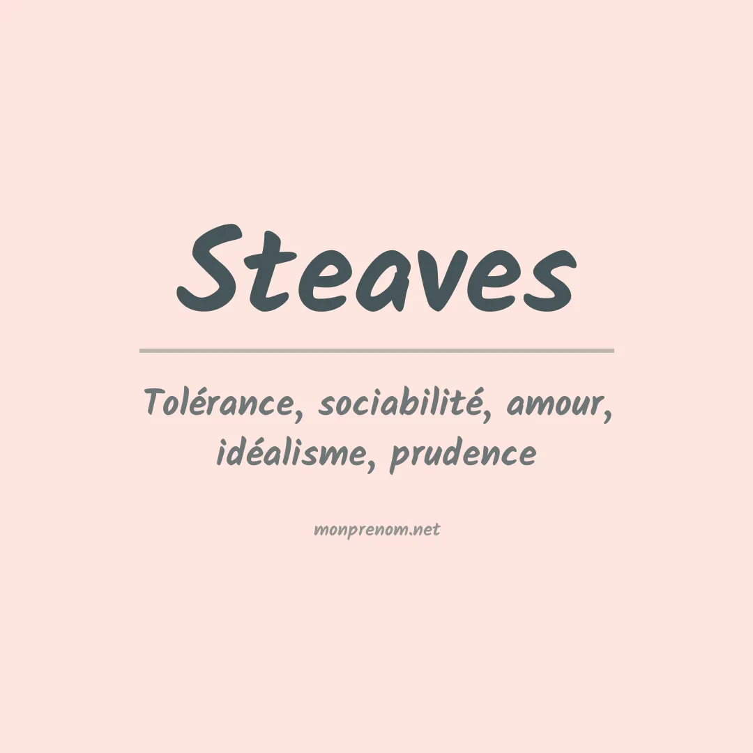 Signification du prénom Steaves