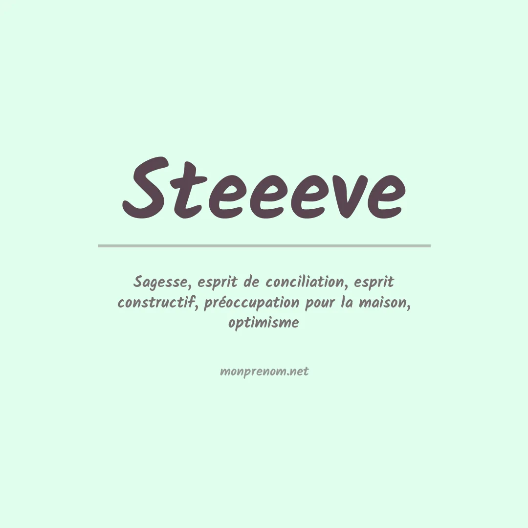 Signification du prénom Steeeve