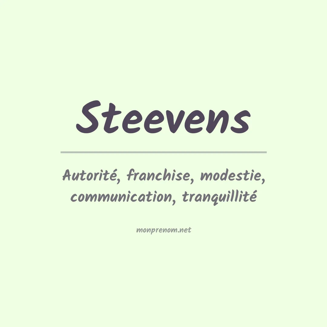 Prénom Steevens