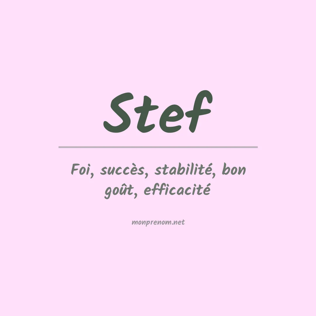 Signification du prénom Stef