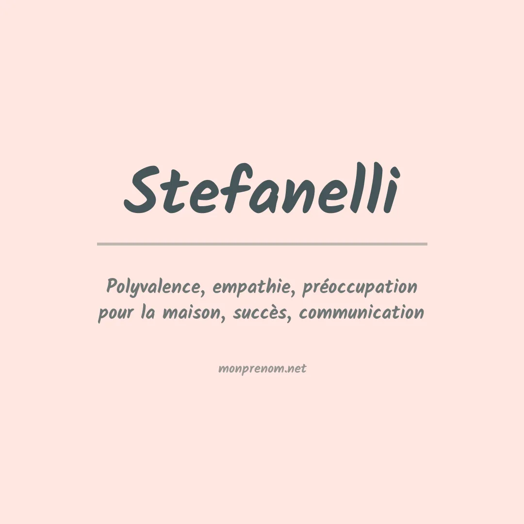 Prénom Stefanelli