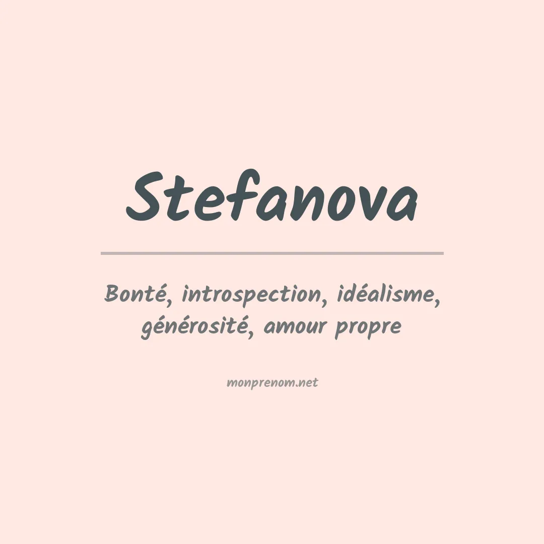 Signification du prénom Stefanova