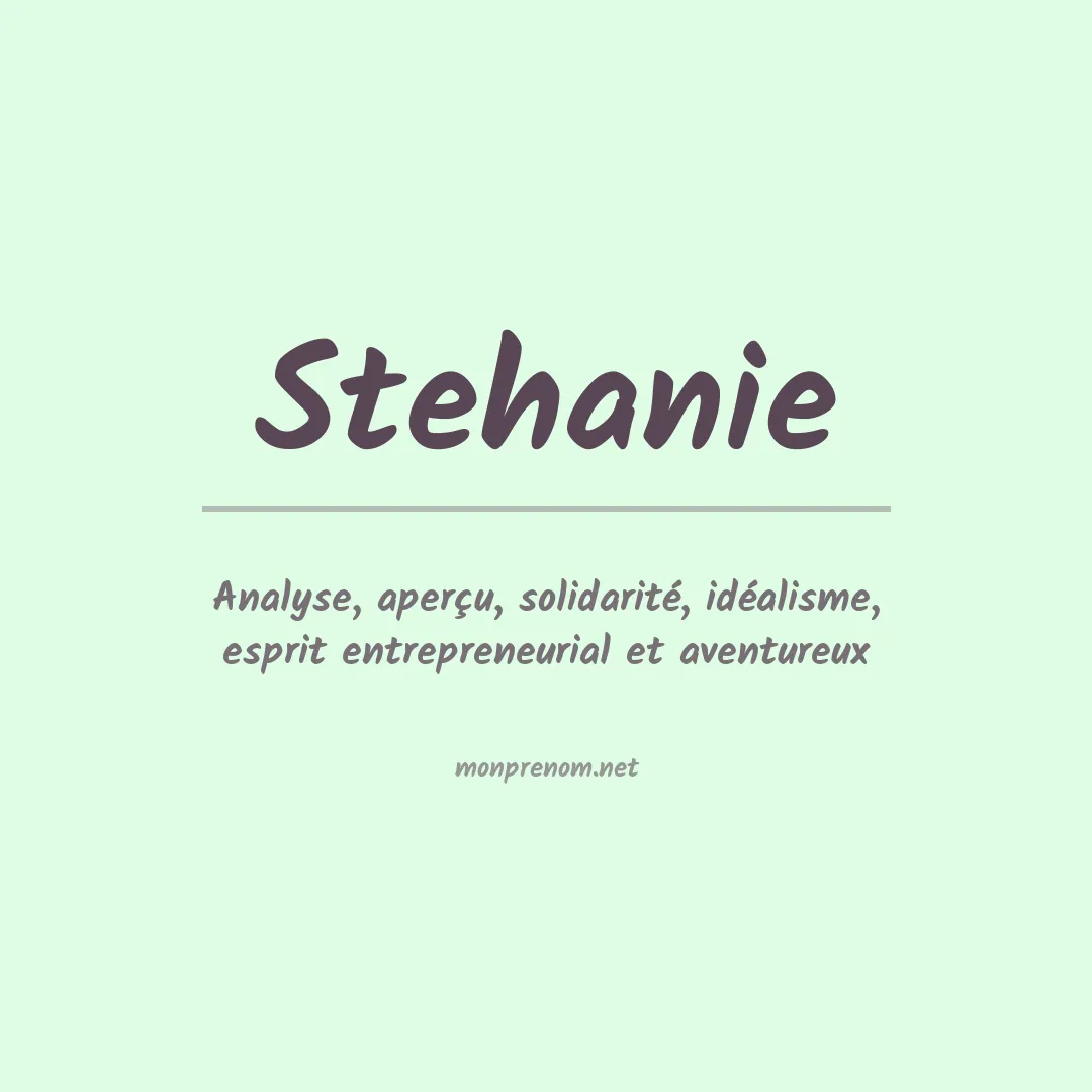 Signification du prénom Stehanie