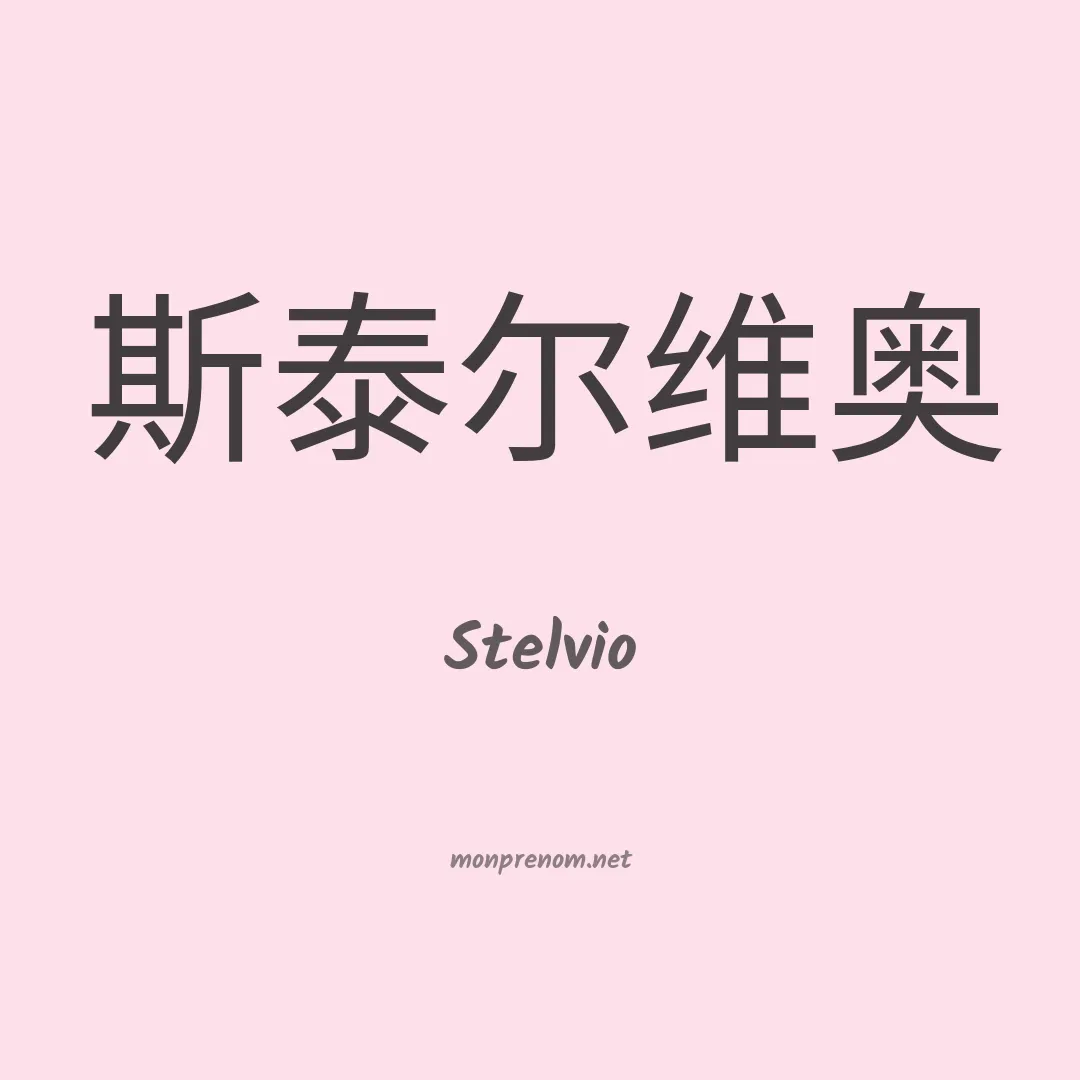 Stelvio en chinois