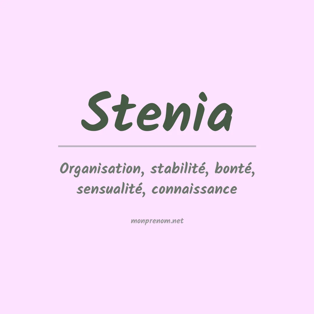 Signification du prénom Stenia