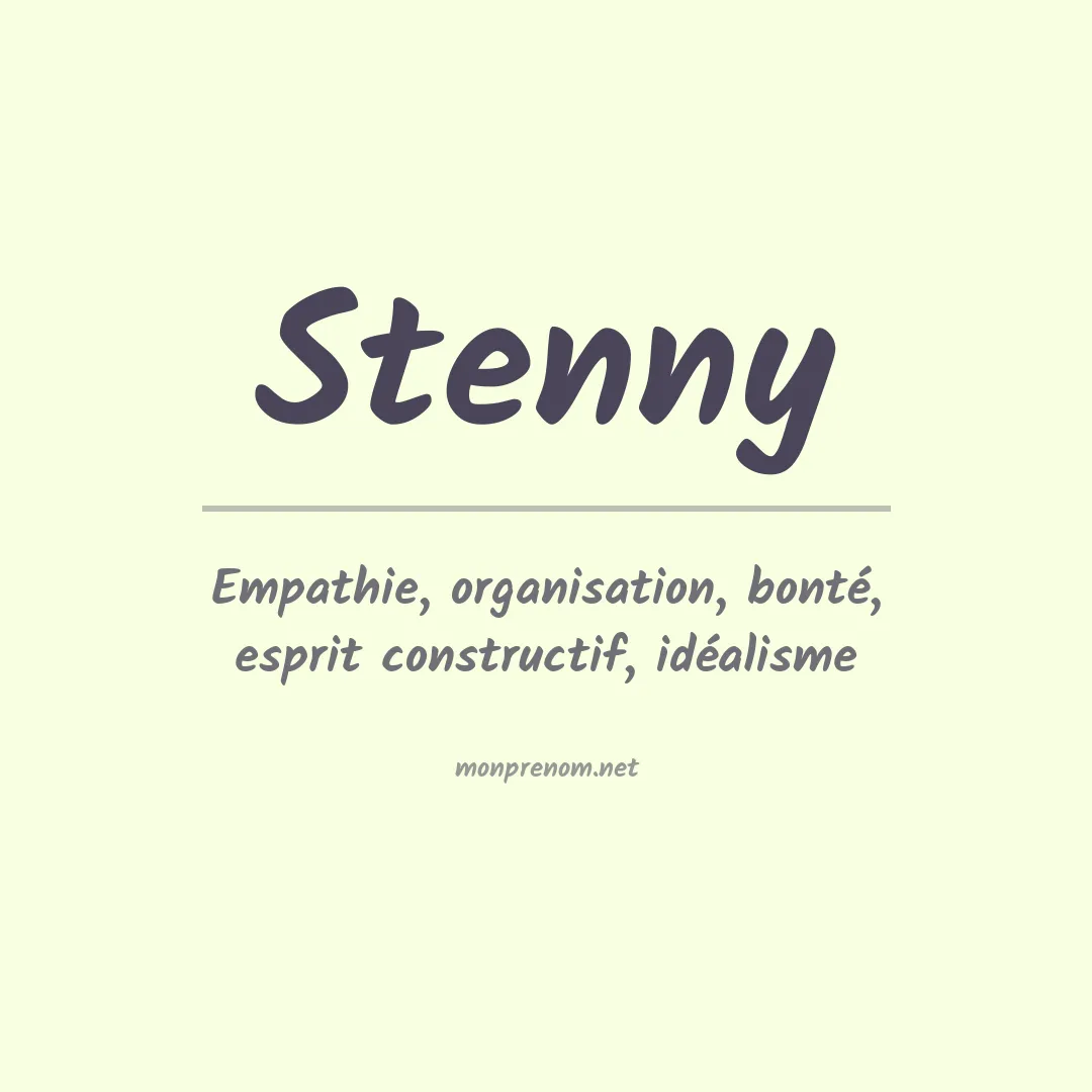 Signification du prénom Stenny