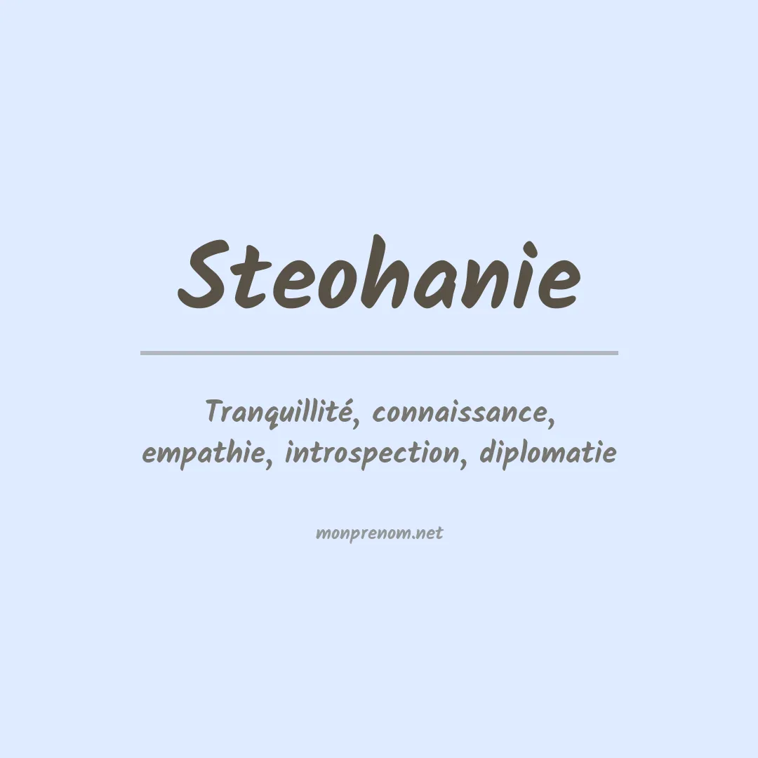 Signification du prénom Steohanie