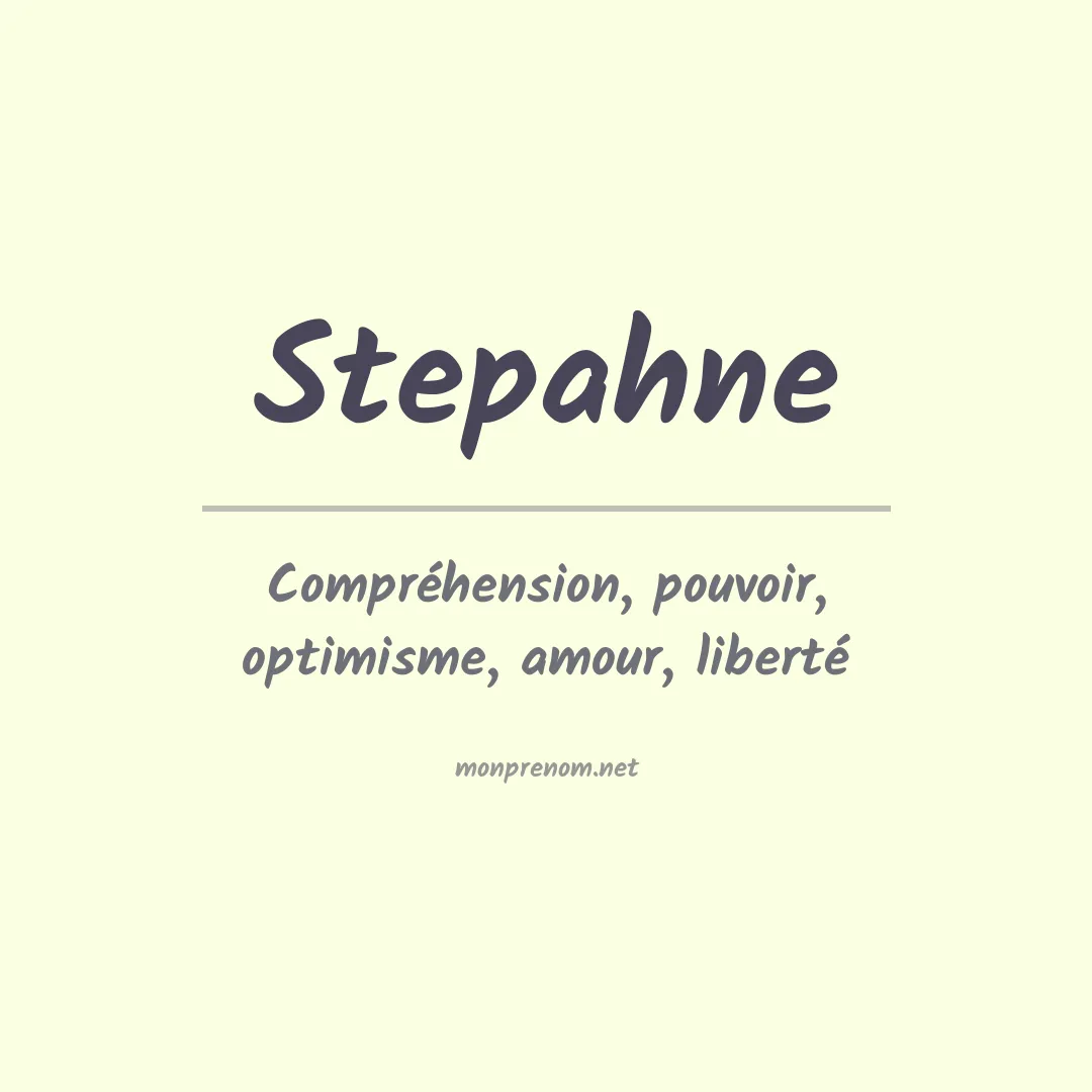Prénom Stepahne