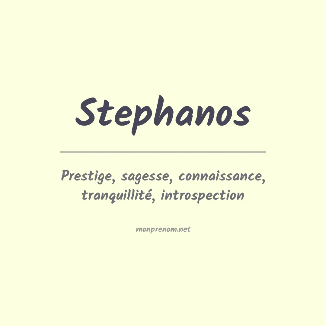 Signification du prénom Stephanos