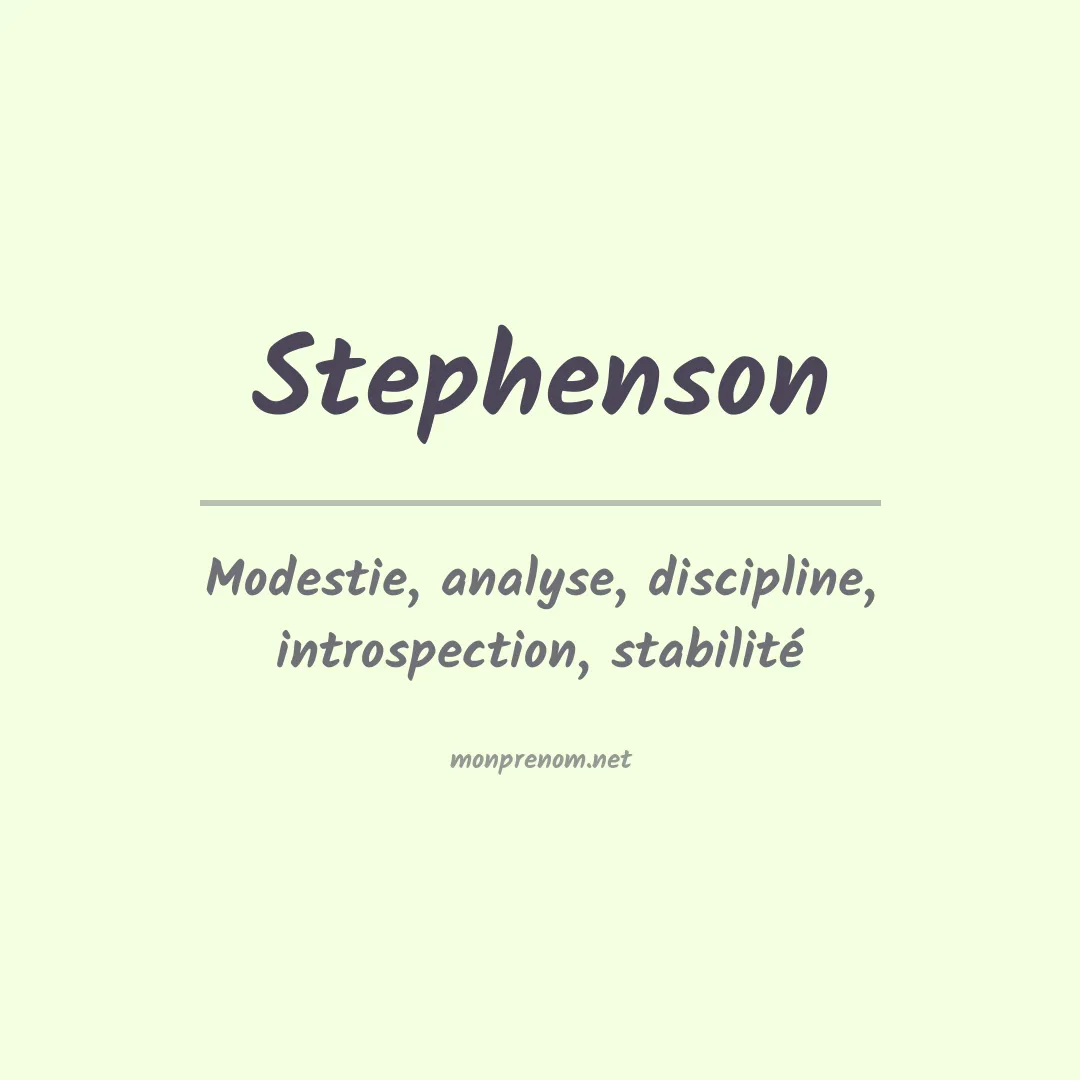 Prénom Stephenson