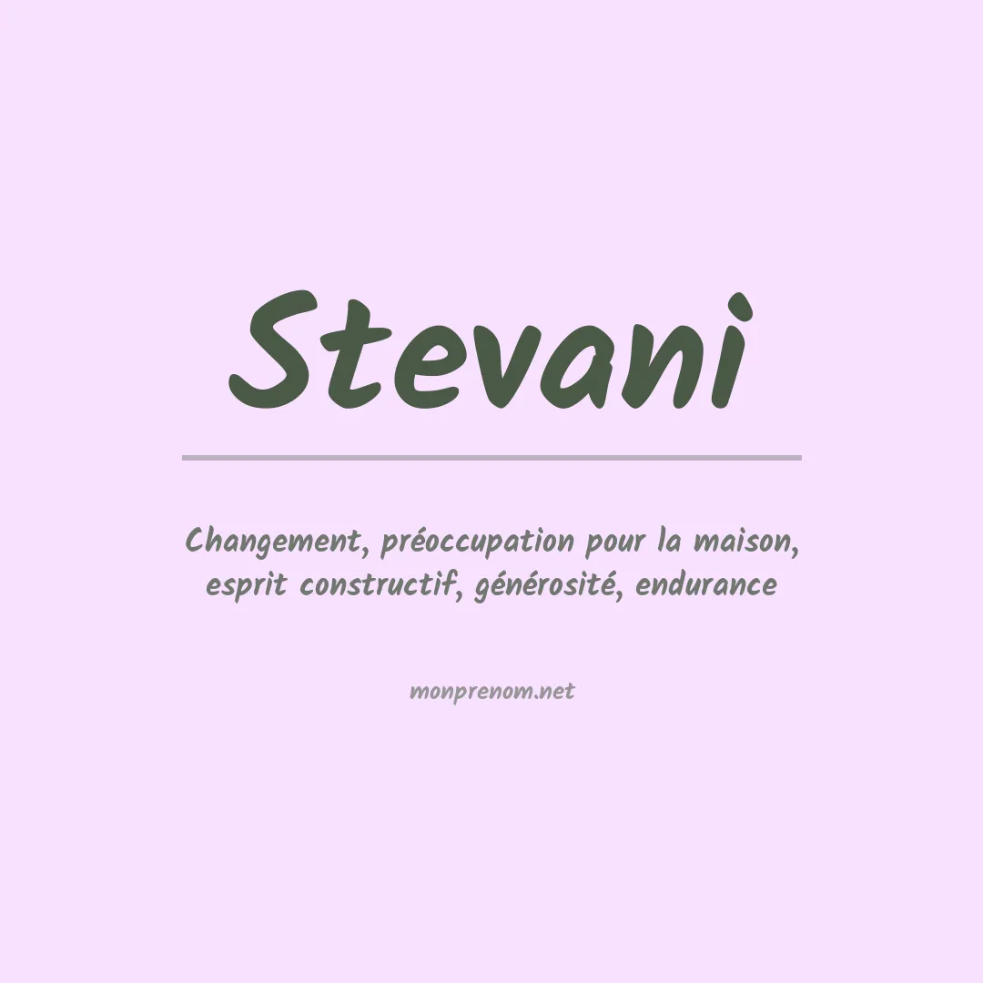 Signification du prénom Stevani