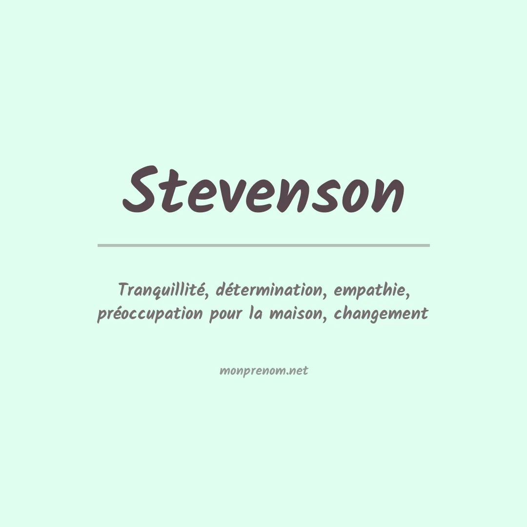 Prénom Stevenson