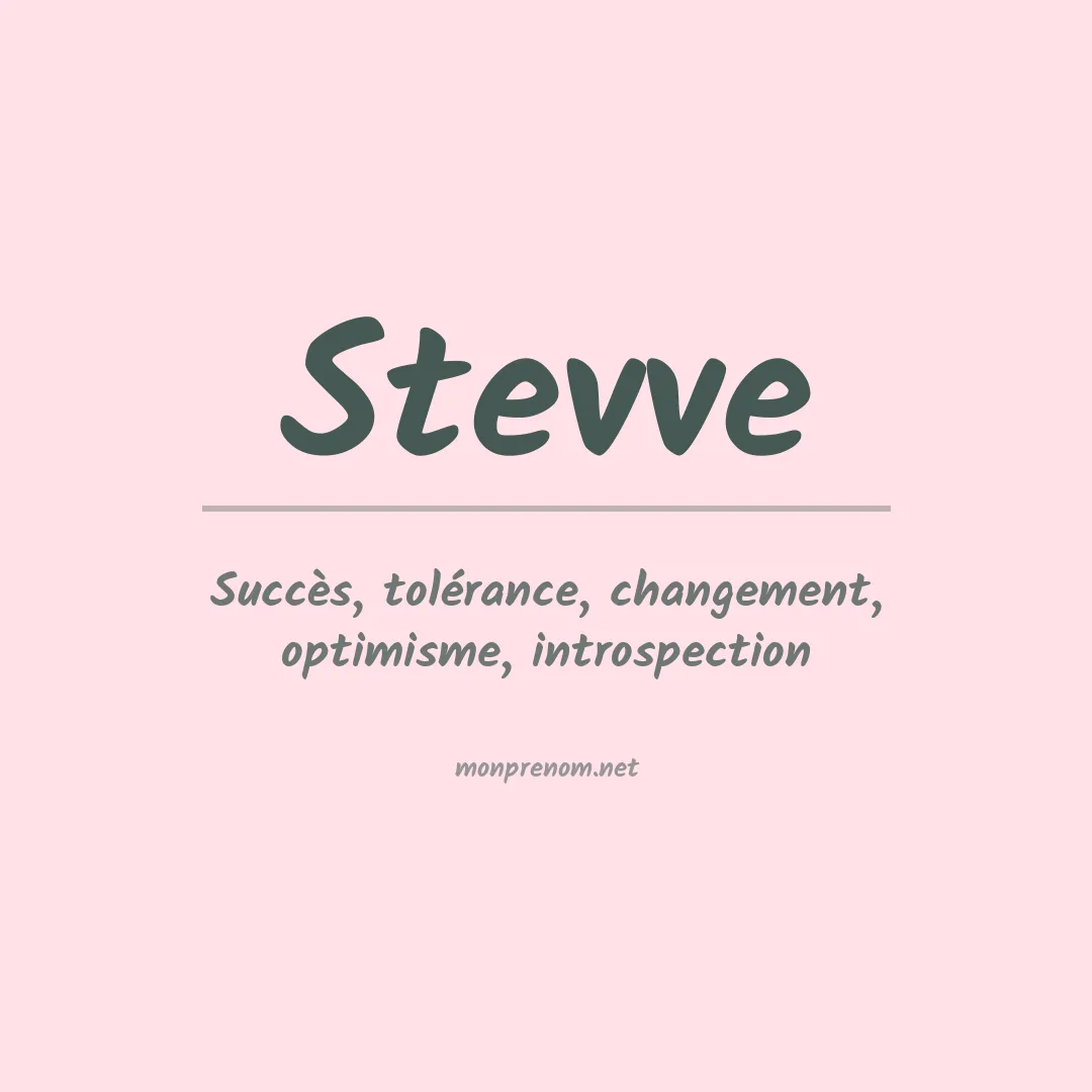Signification du prénom Stevve