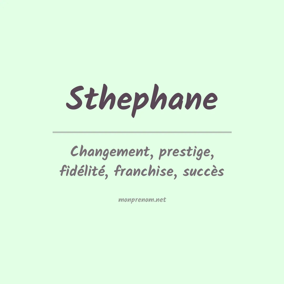 Prénom Sthephane