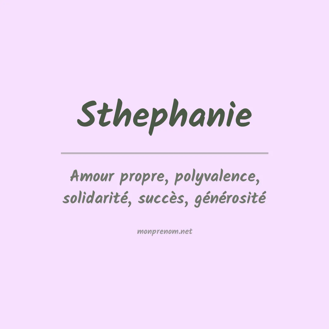 Prénom Sthephanie