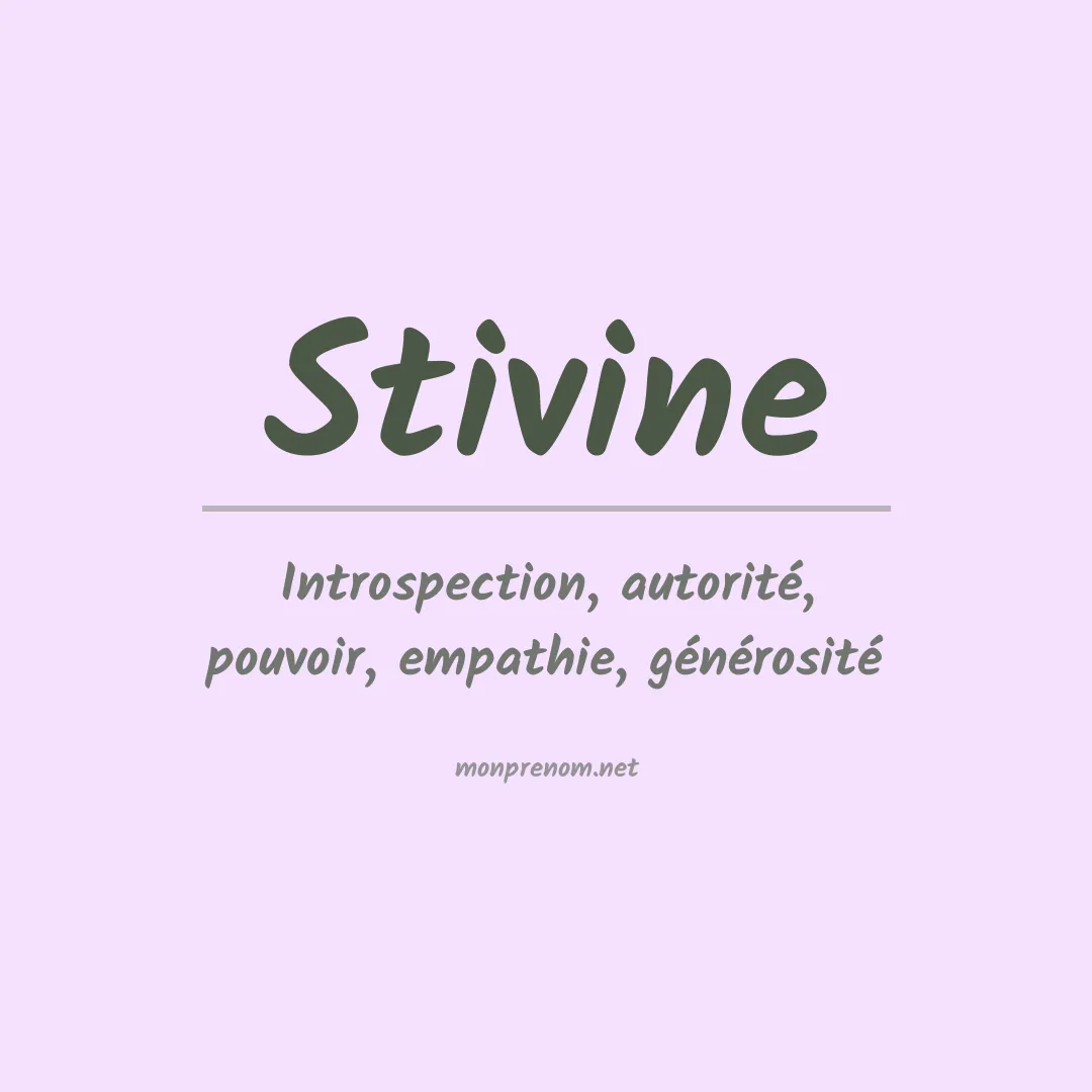 Signification du prénom Stivine