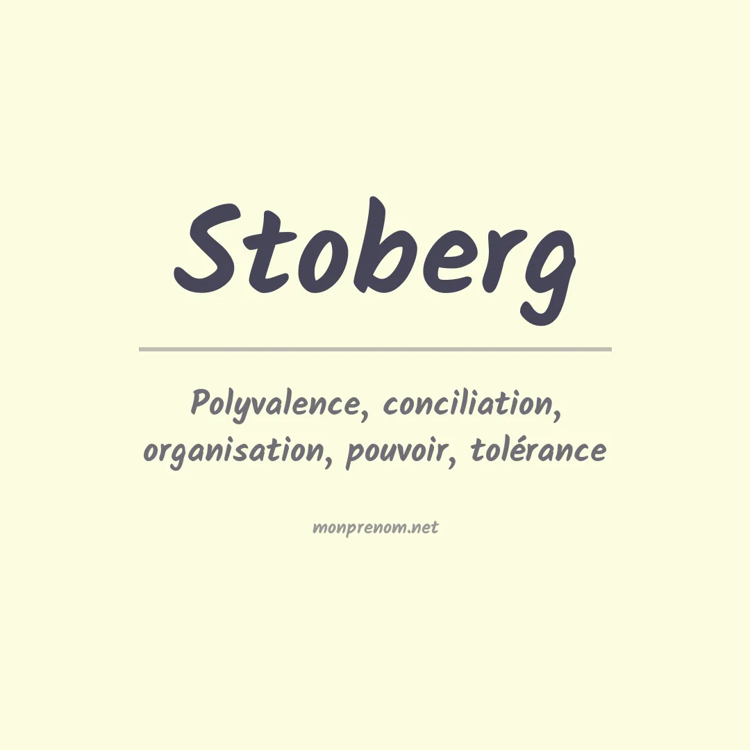 Signification du prénom Stoberg