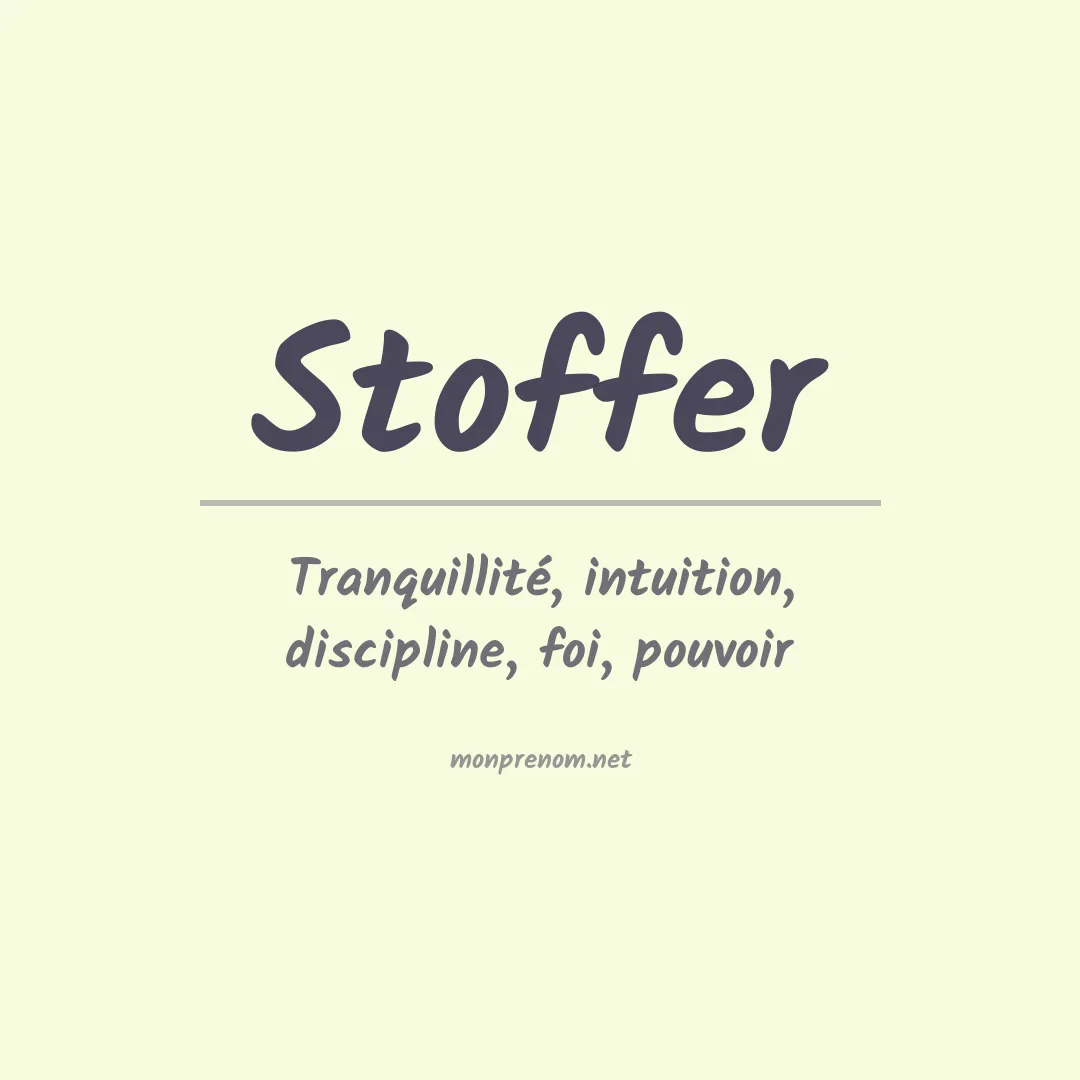 Prénom Stoffer