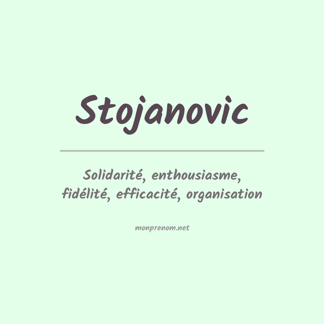 Signification du prénom Stojanovic