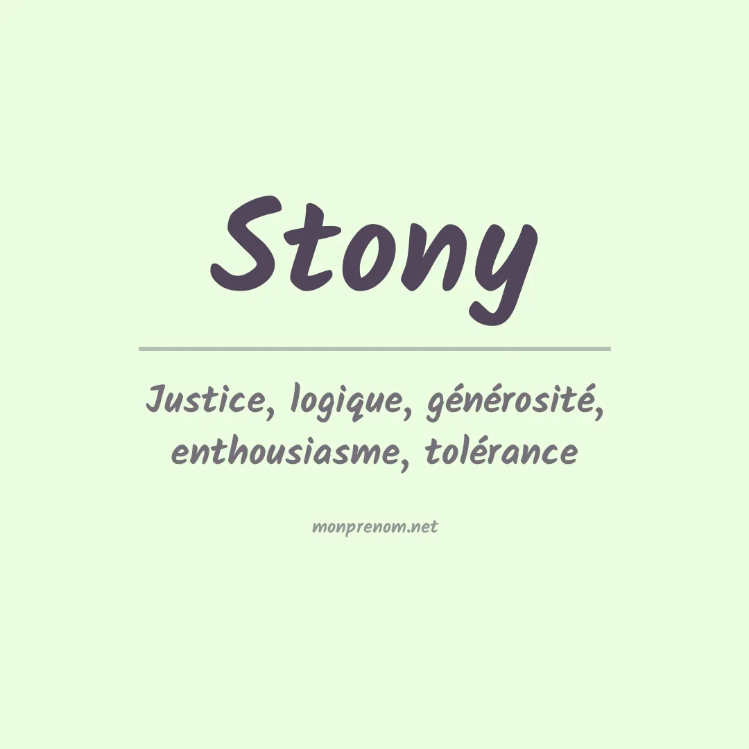 Signification du prénom Stony