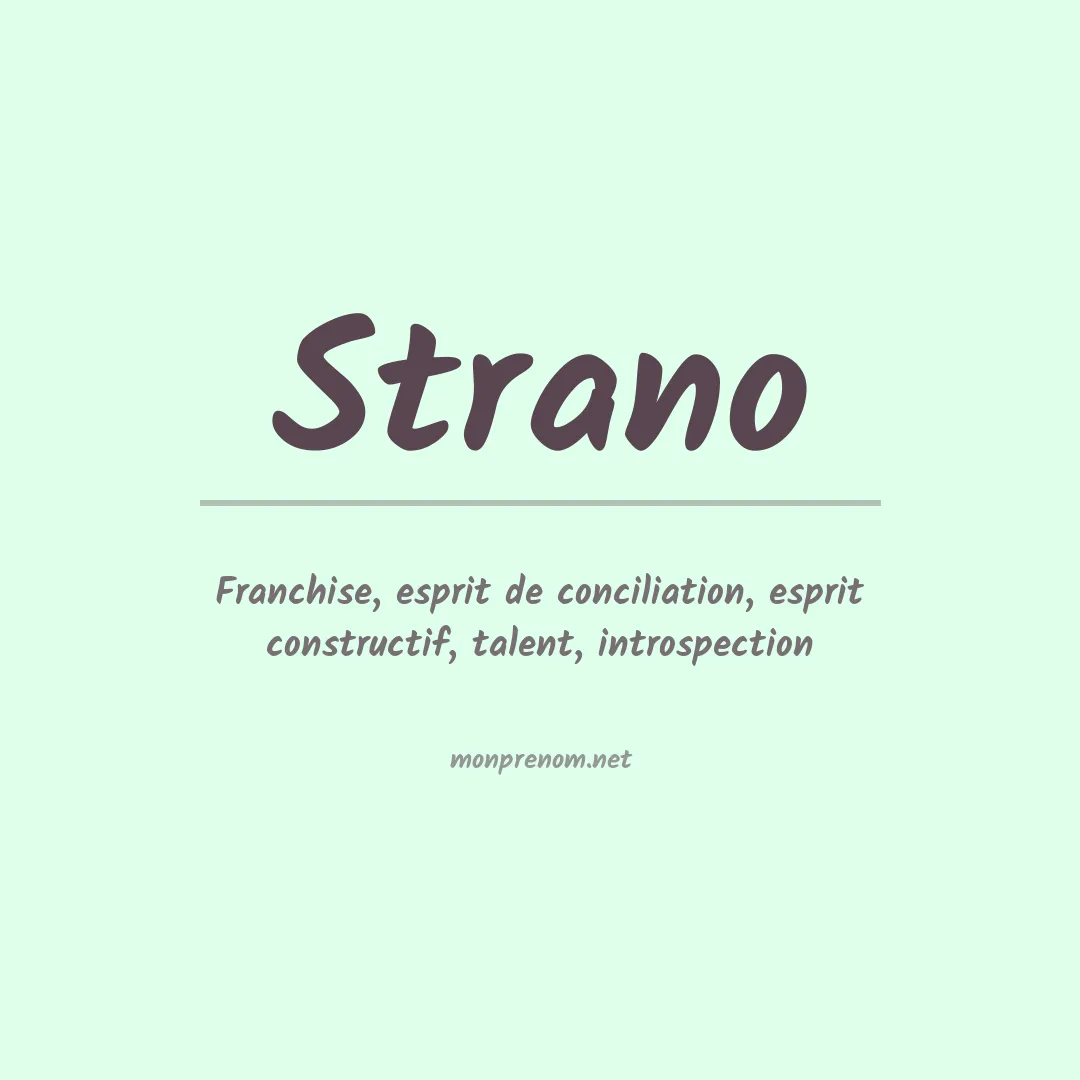 Signification du prénom Strano
