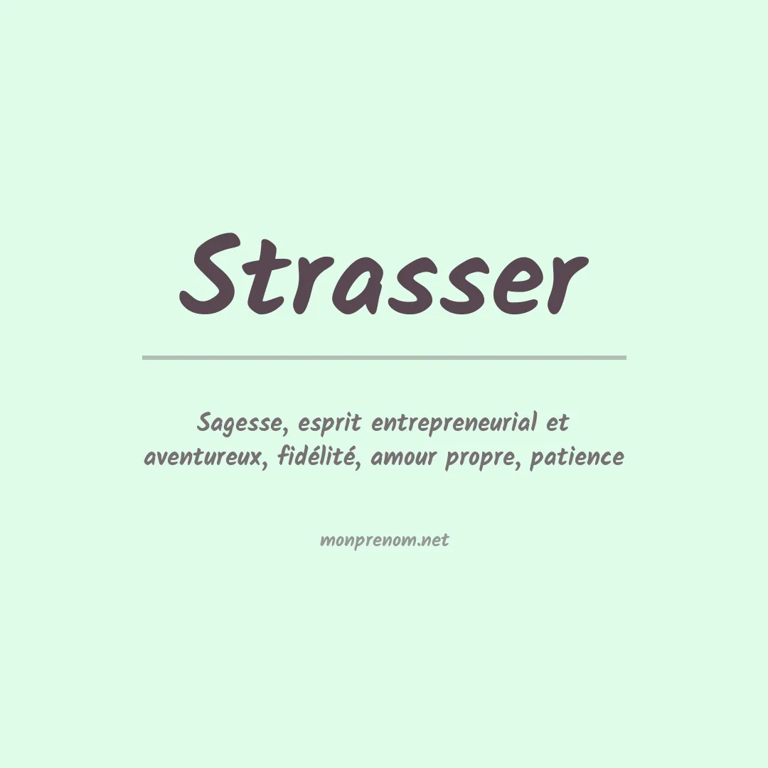 Prénom Strasser