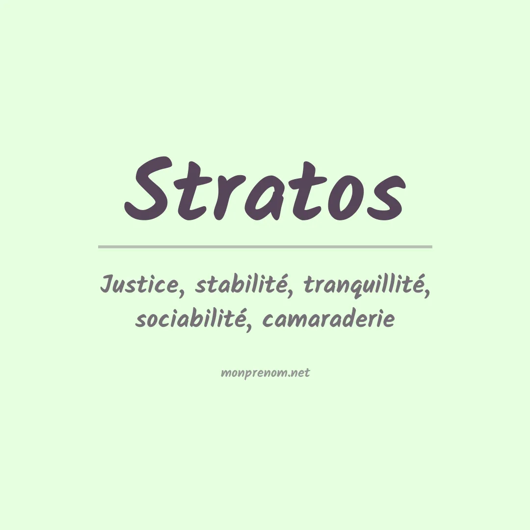 Prénom Stratos