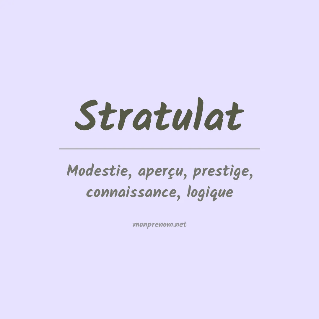 Signification du prénom Stratulat
