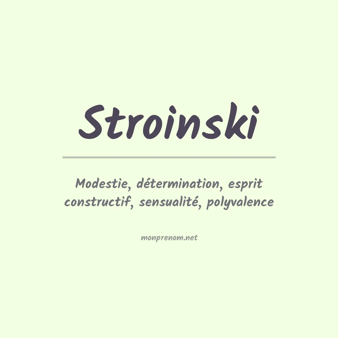 Signification du prénom Stroinski