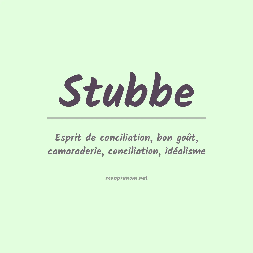 Signification du prénom Stubbe