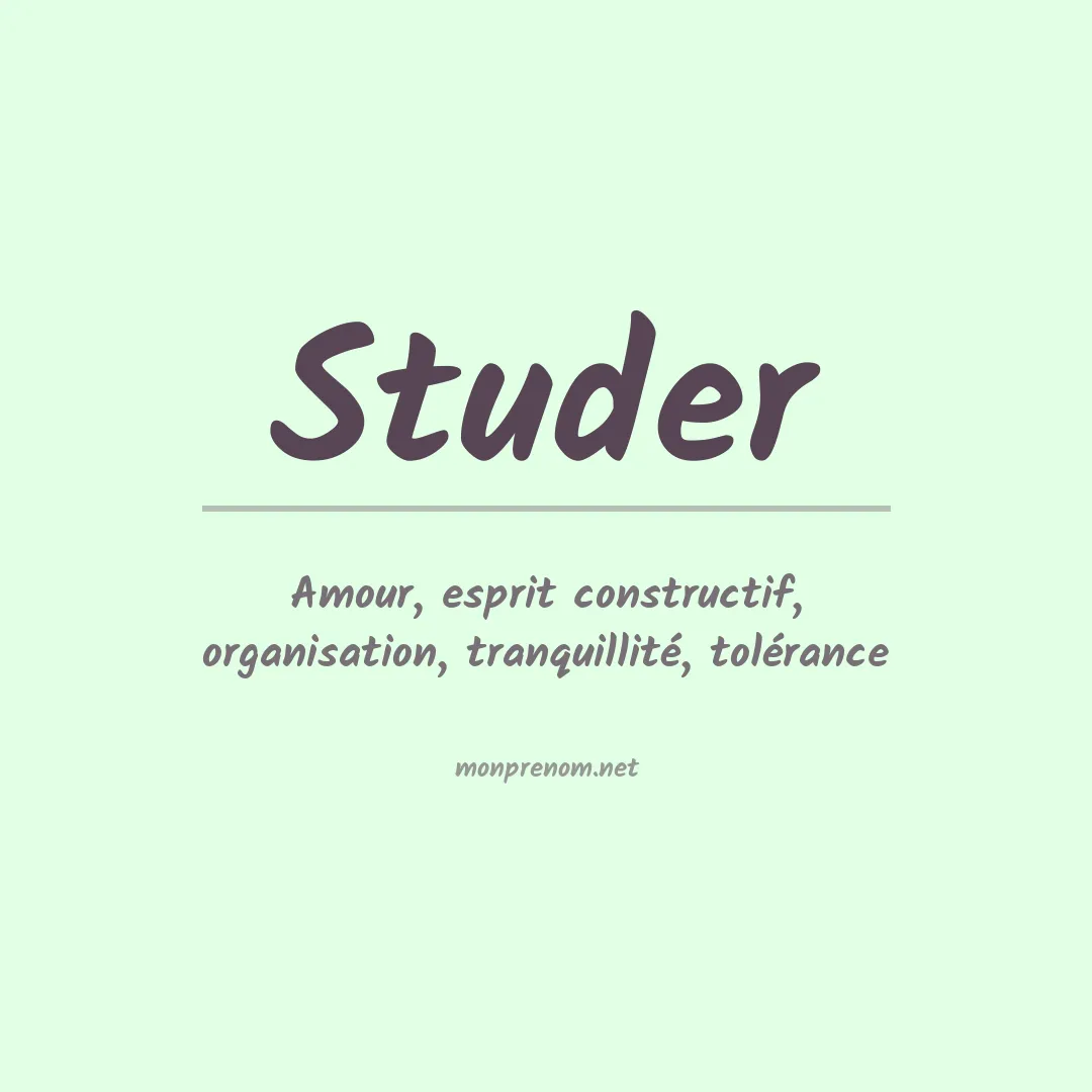 Prénom Studer