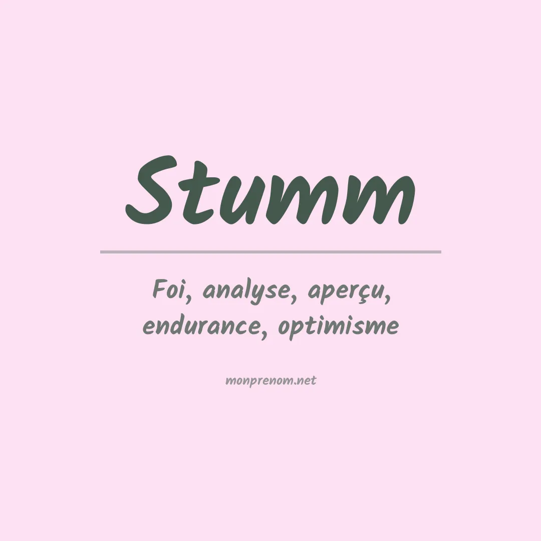 Prénom Stumm