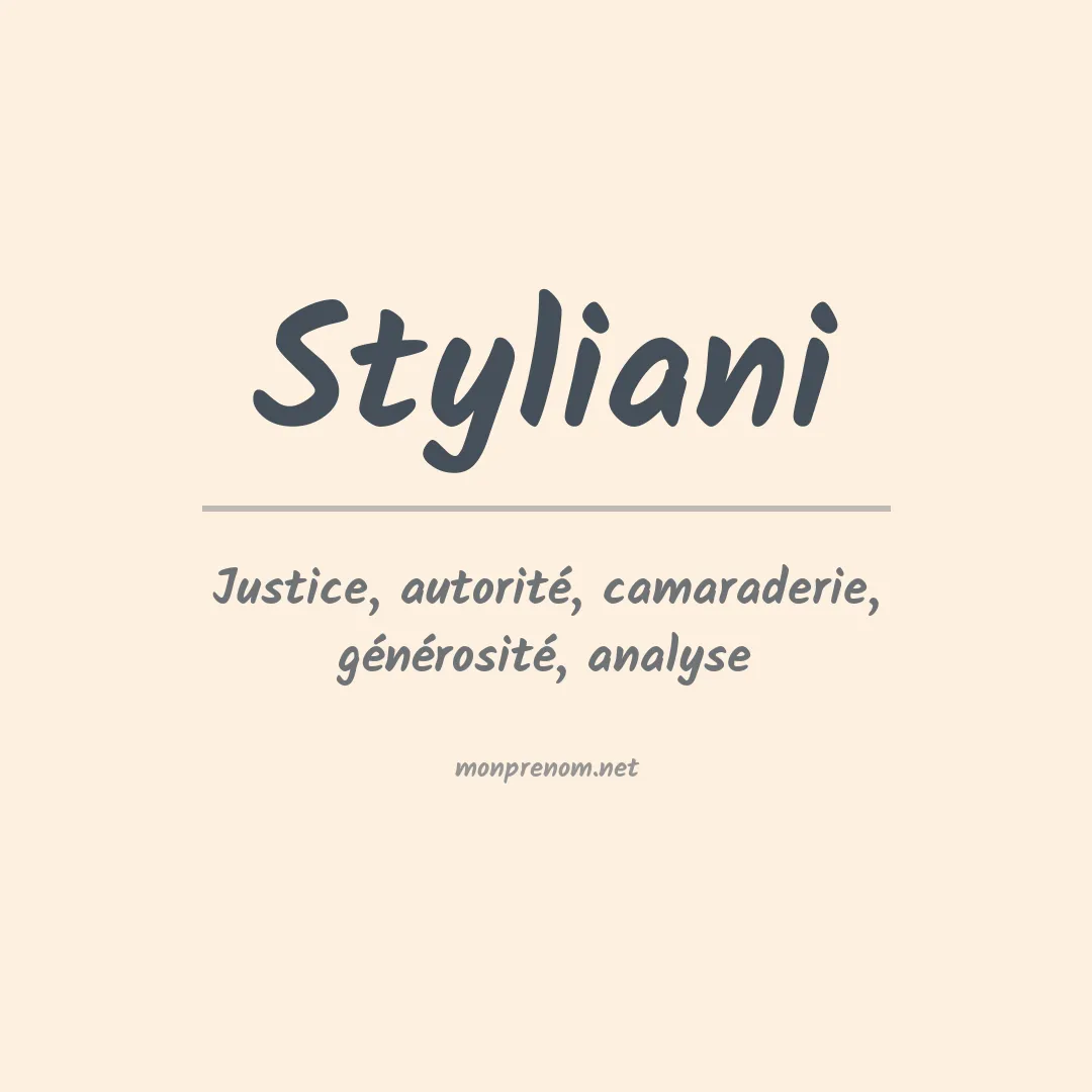 Signification du prénom Styliani