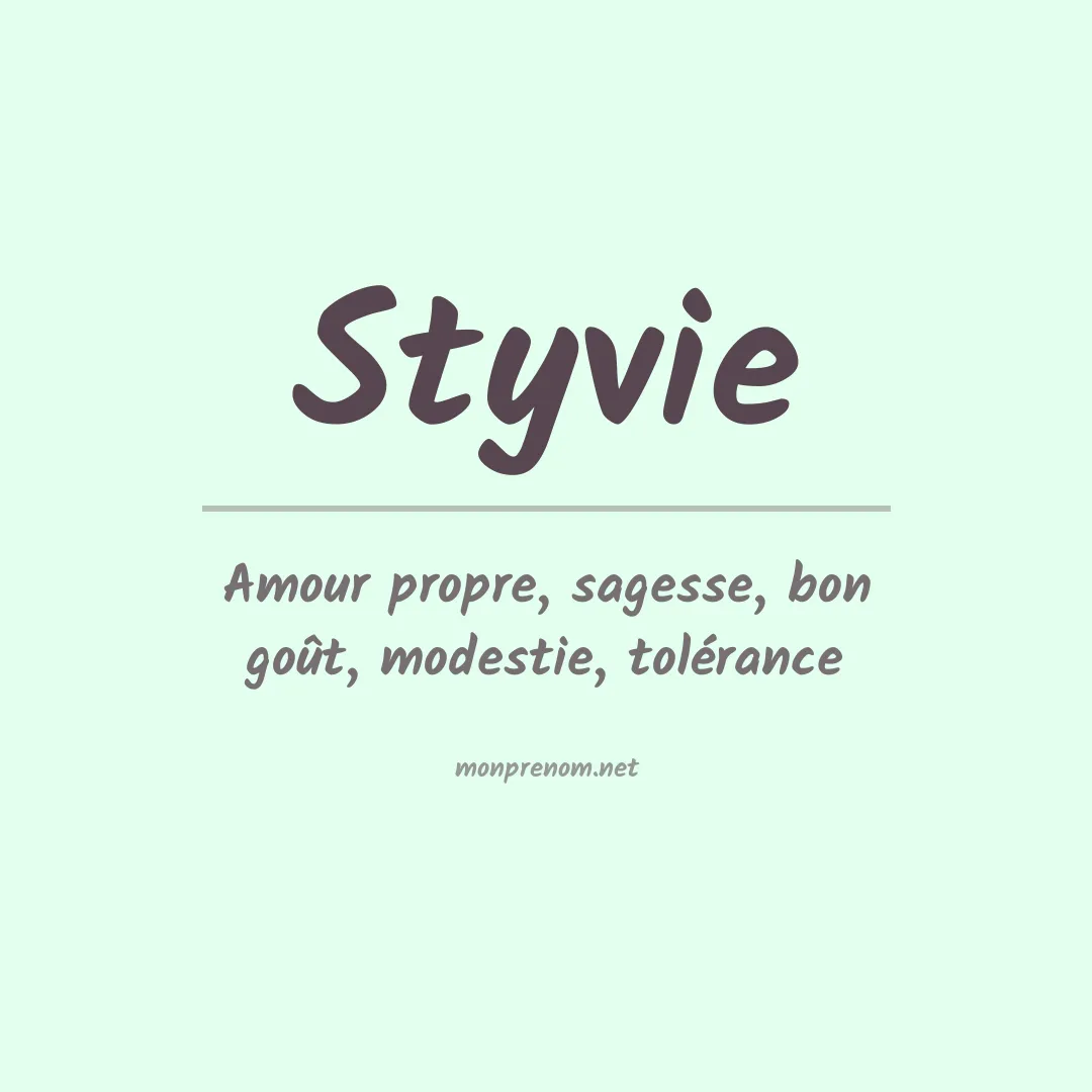 Signification du prénom Styvie