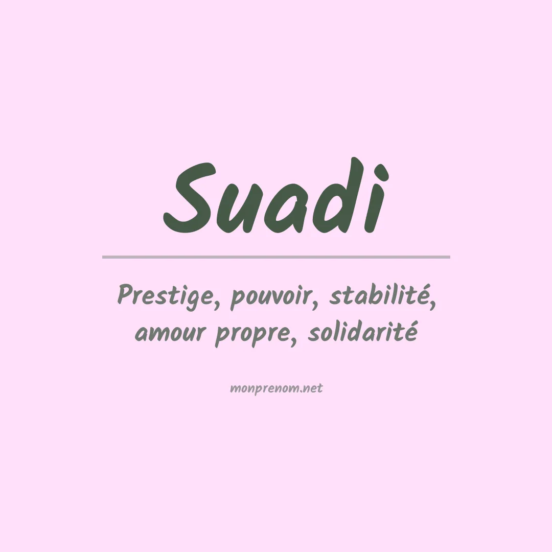 Signification du prénom Suadi