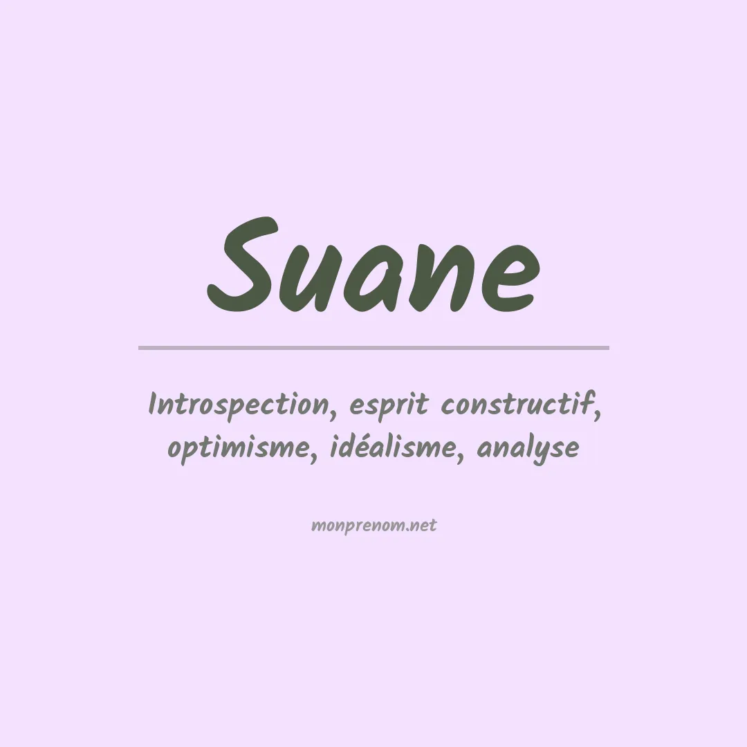 Signification du prénom Suane