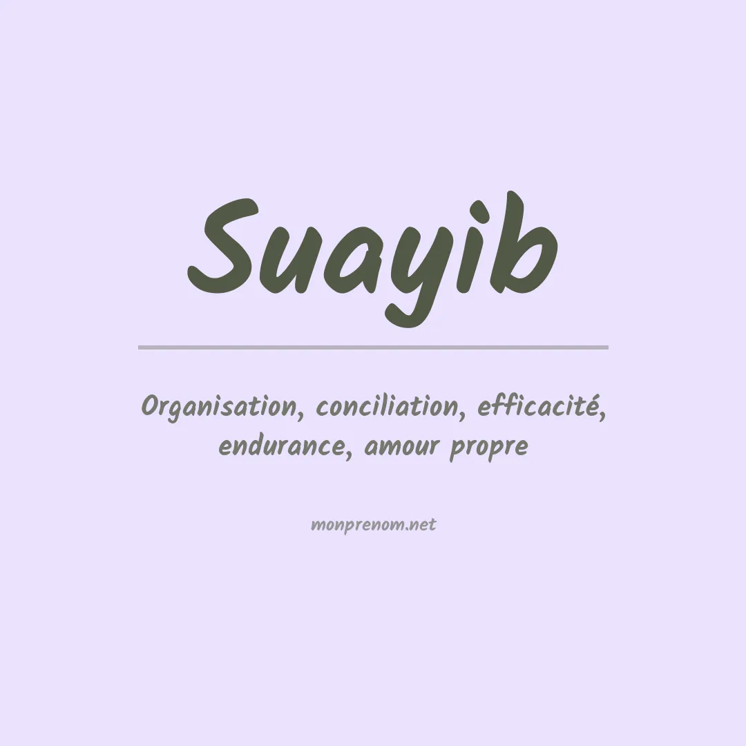 Signification du prénom Suayib