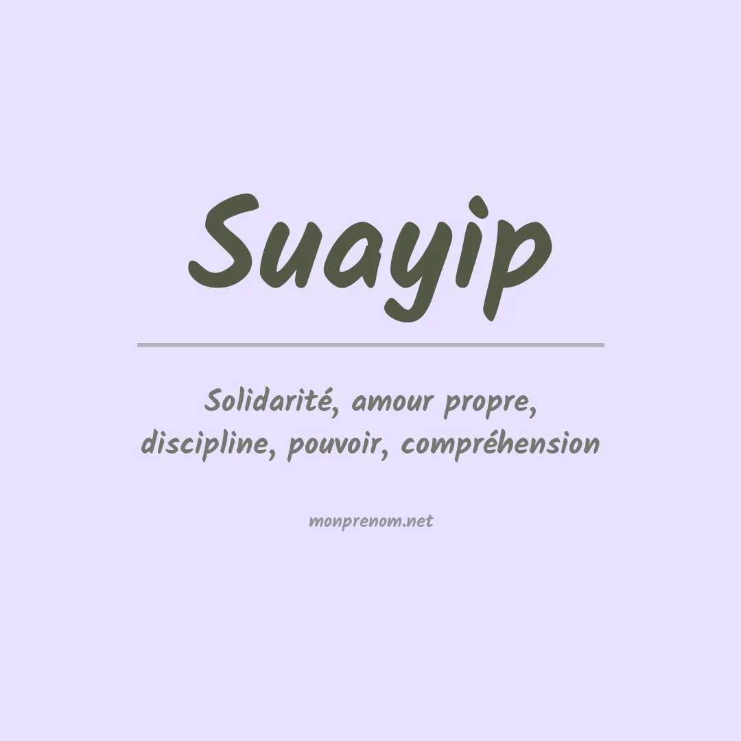 Signification du prénom Suayip