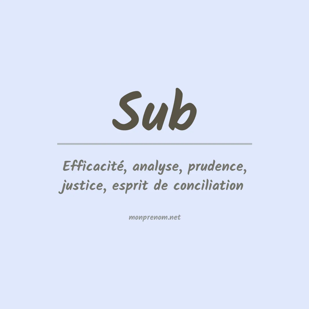 Signification du prénom Sub