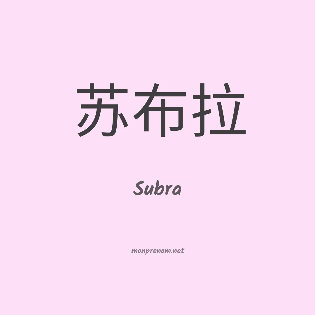 Subra en chinois