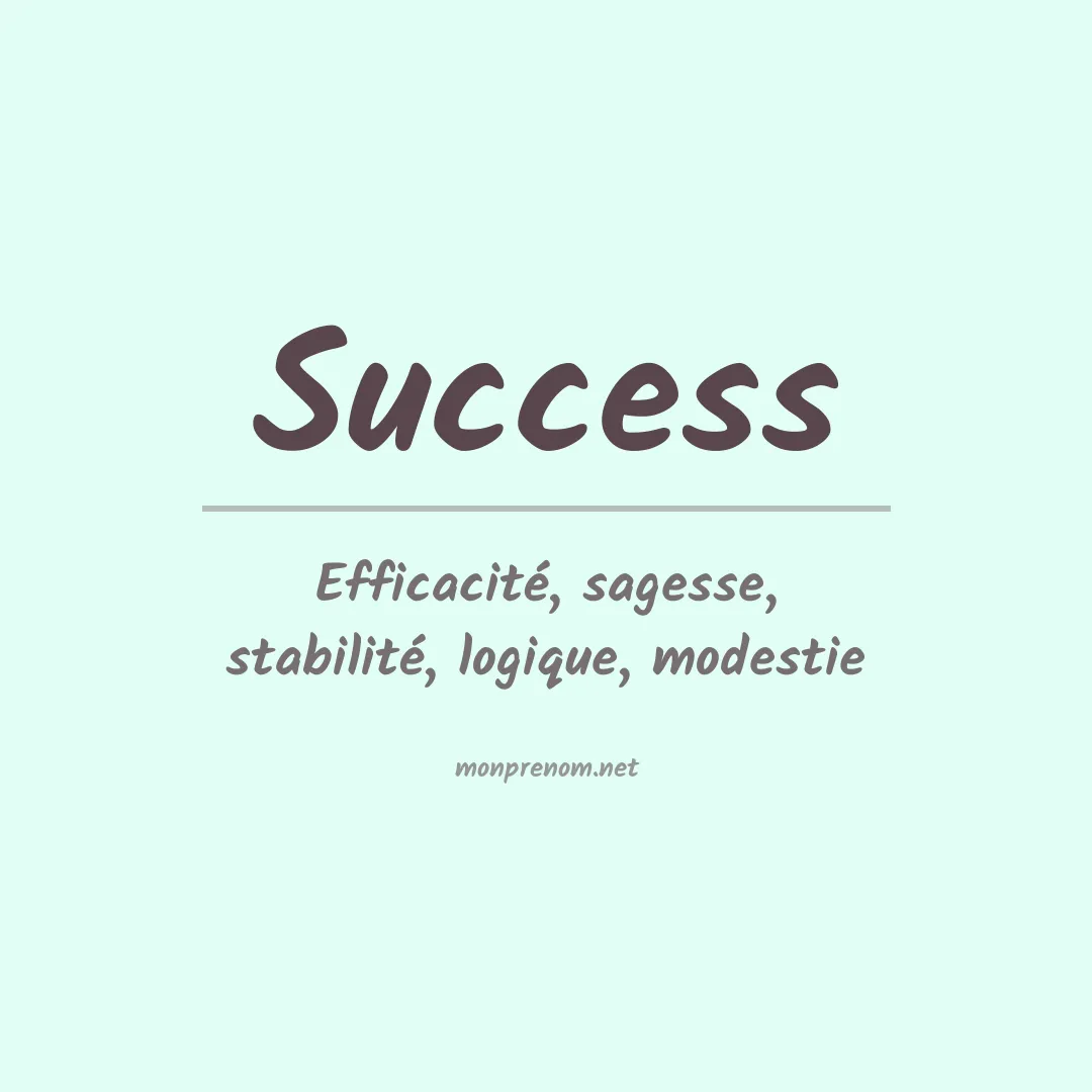 Signification du prénom Success