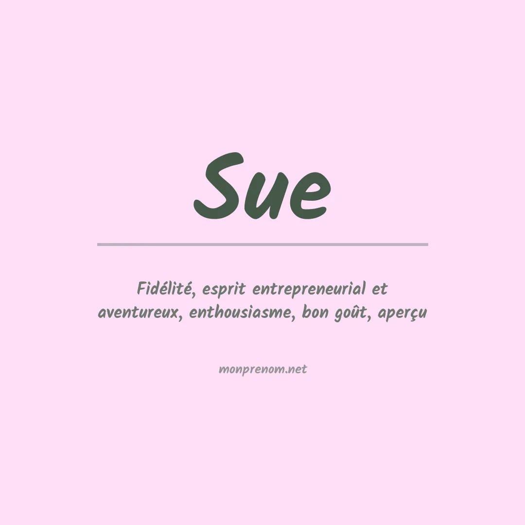 Signification du prénom Sue